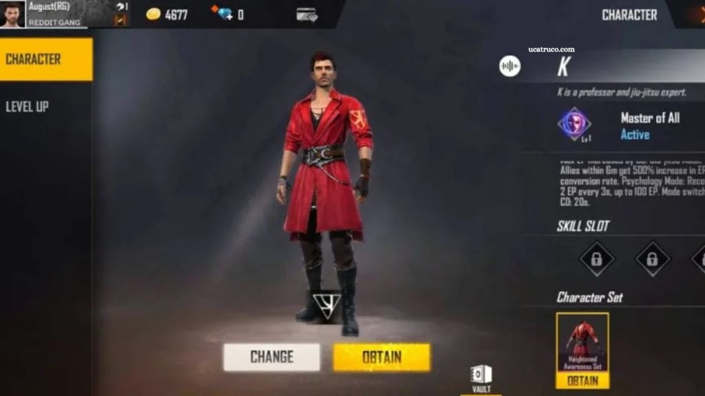 K in Free Fire Skills, Abilities, and Best